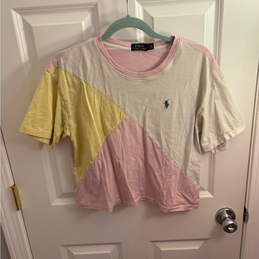Ralph Lauren Pink and Cream Tee